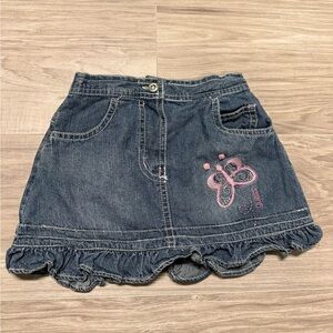 Guess Denim Skirt with Butterfly Embroidery Vintage Toddler Size 2